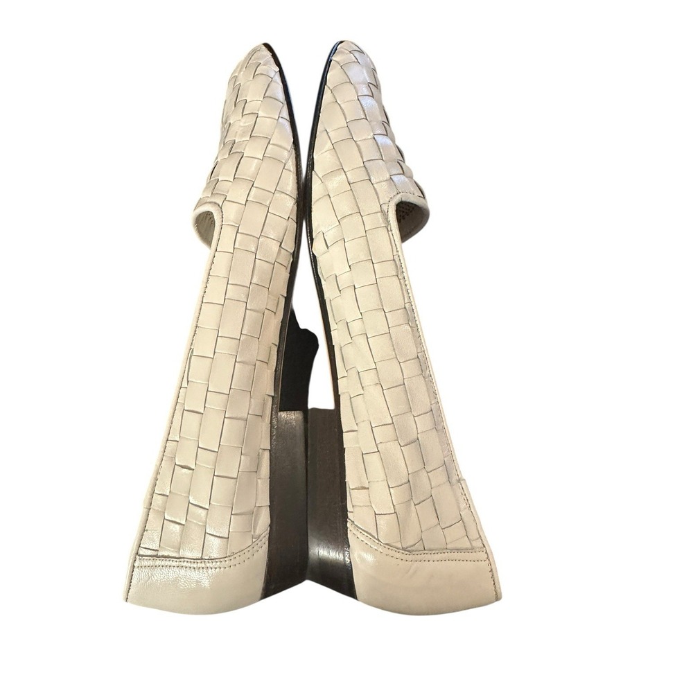 Amalfi Woven Leather Flats in Cream - Picture 6 of 7